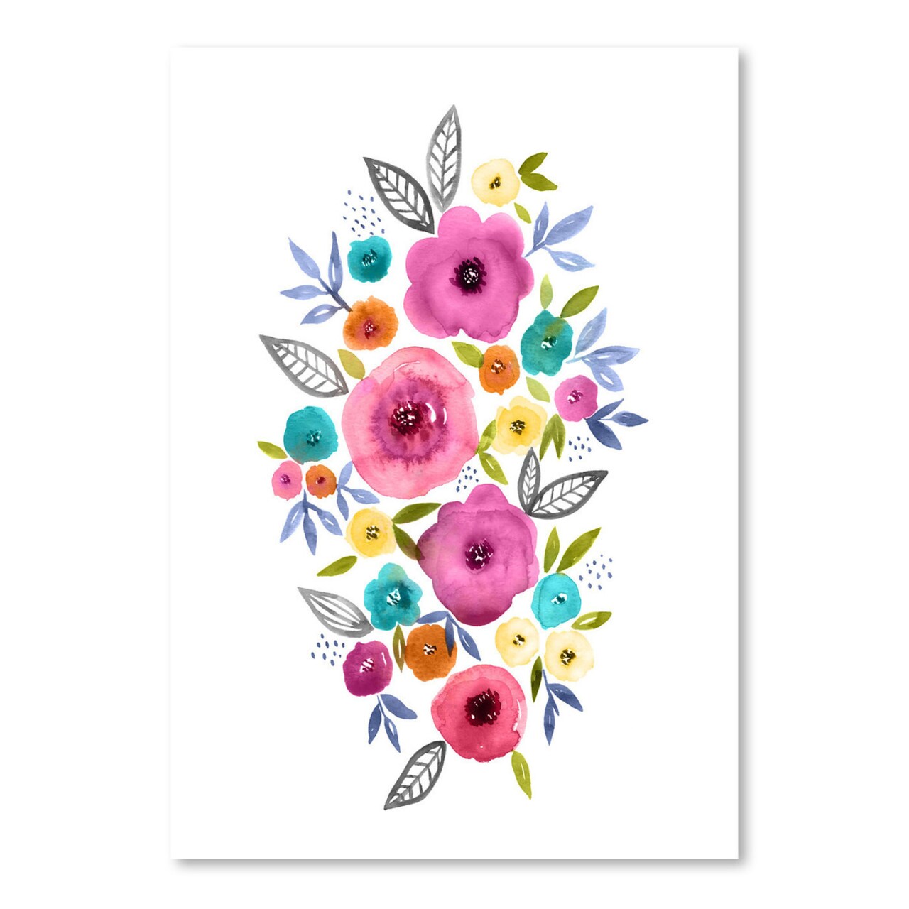 Floral Watercolor Pink by Lisa Nohren  Poster Art Print - Americanflat